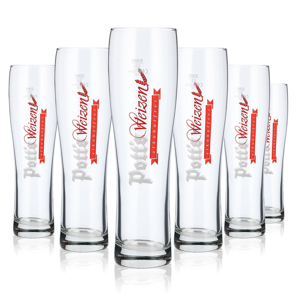 6x Potts beer glass 0.5l wheat beer glass wheat beer glasses non-alcoholic