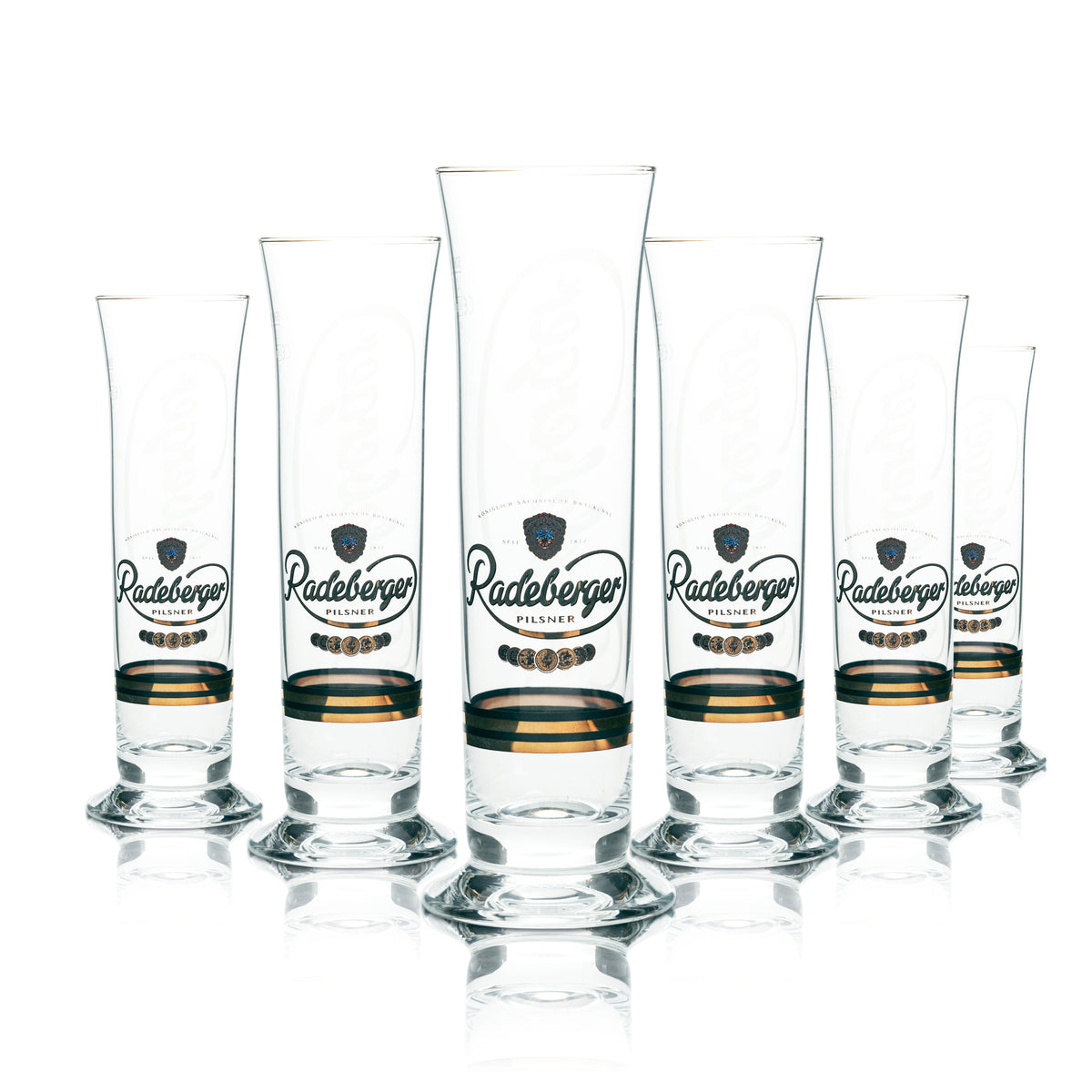 6x Radeberger beer glass 0.2 l trophy logo scene glasses mug brewery beer tulip – View 5