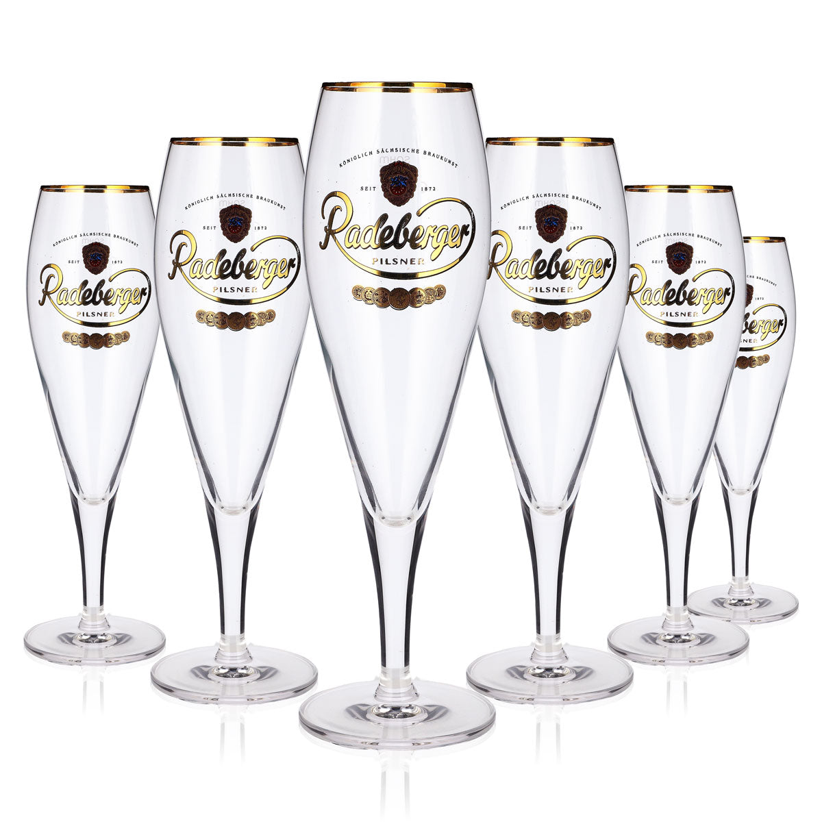 6 Radeberger Beer Glasses, 0.3 L, Pilsner, Sahm, Tulip-Shaped Beer Glasses