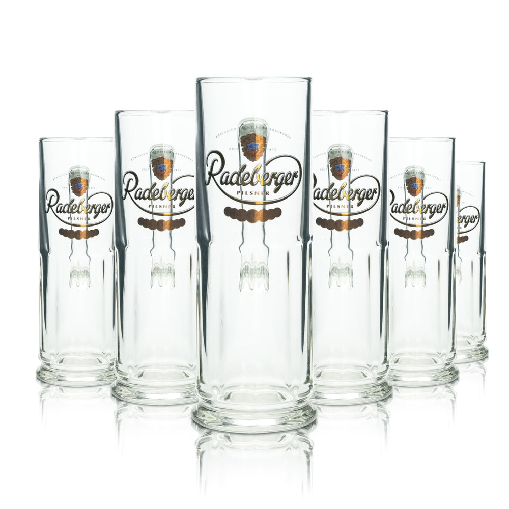 6x Radeberger beer glass 0.5l mug Maximilian Seidel Sahm Henkel glasses tankard