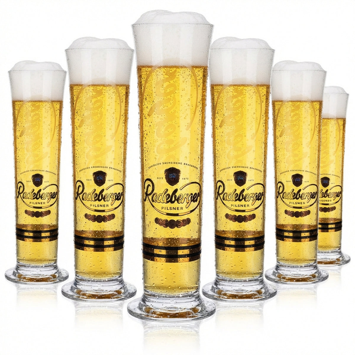 6x Radeberger beer glasses, 0.4 l, tankard, trendy glass, Sahm