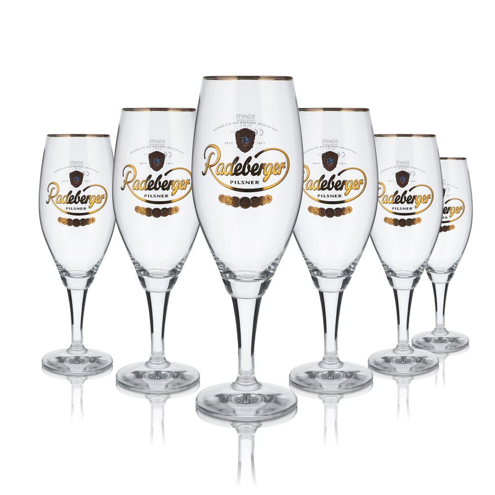 6x Radeberger Glass 0.4l Pilsner Glass Trophy Glass Beer Tulip Glass Set Brewery