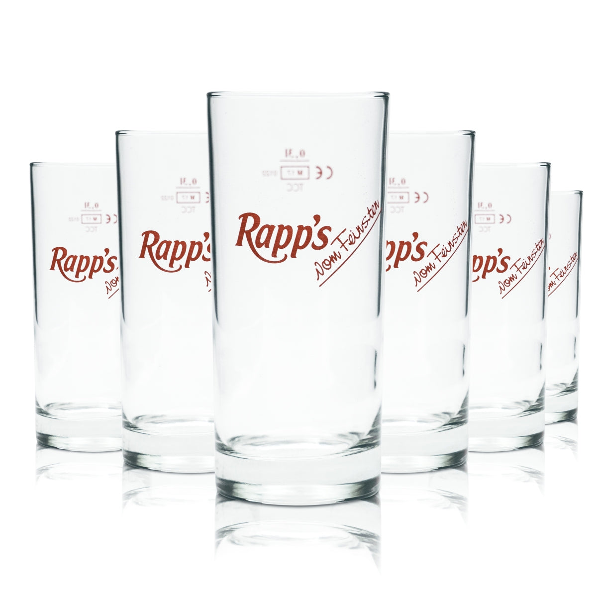 6x Rapps glass 0.3l cup juice mineral water soft drink soda glasses catering oak