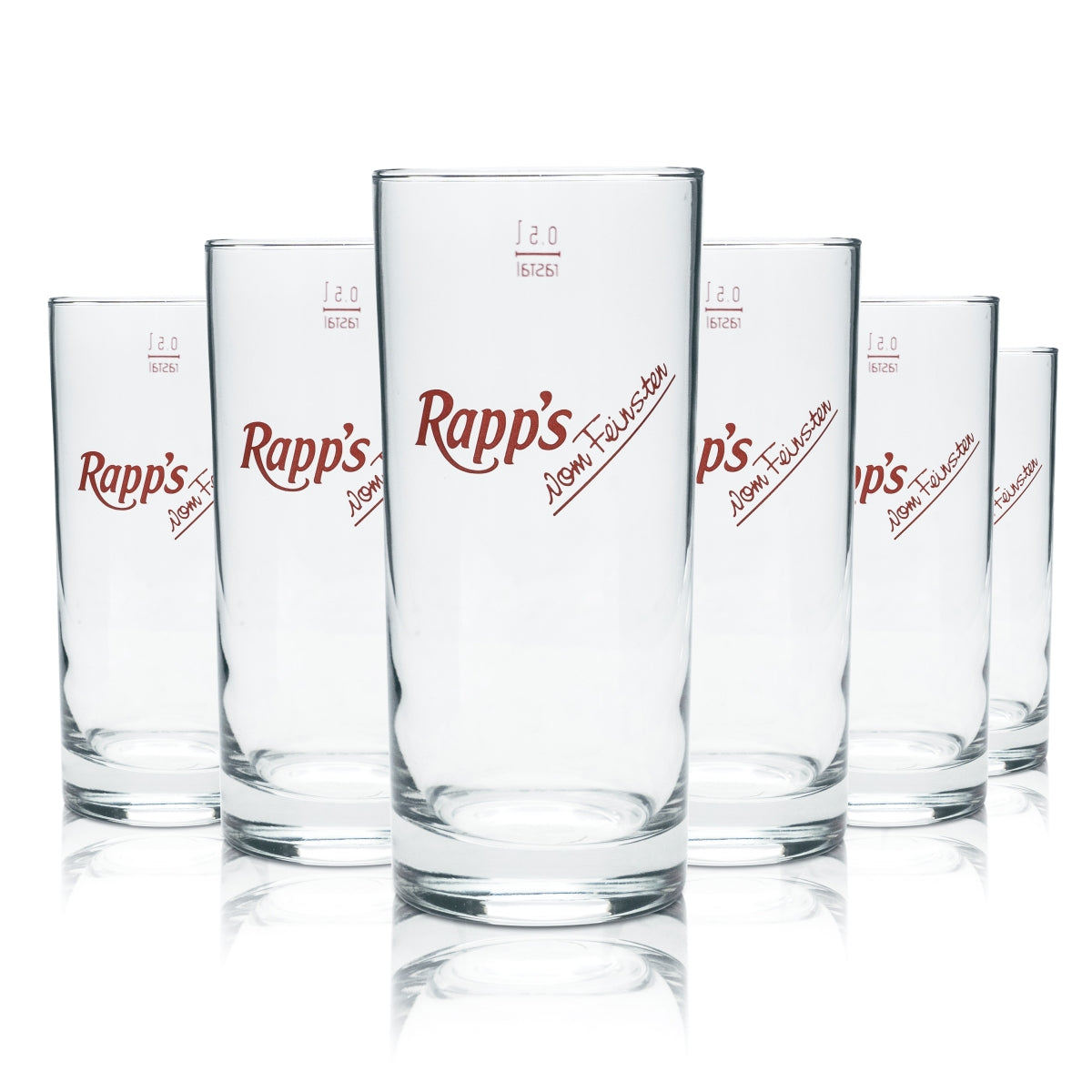 6x Rapps juice glass 0.5l cup glasses gastro spritzer water soft drink lemonade pub