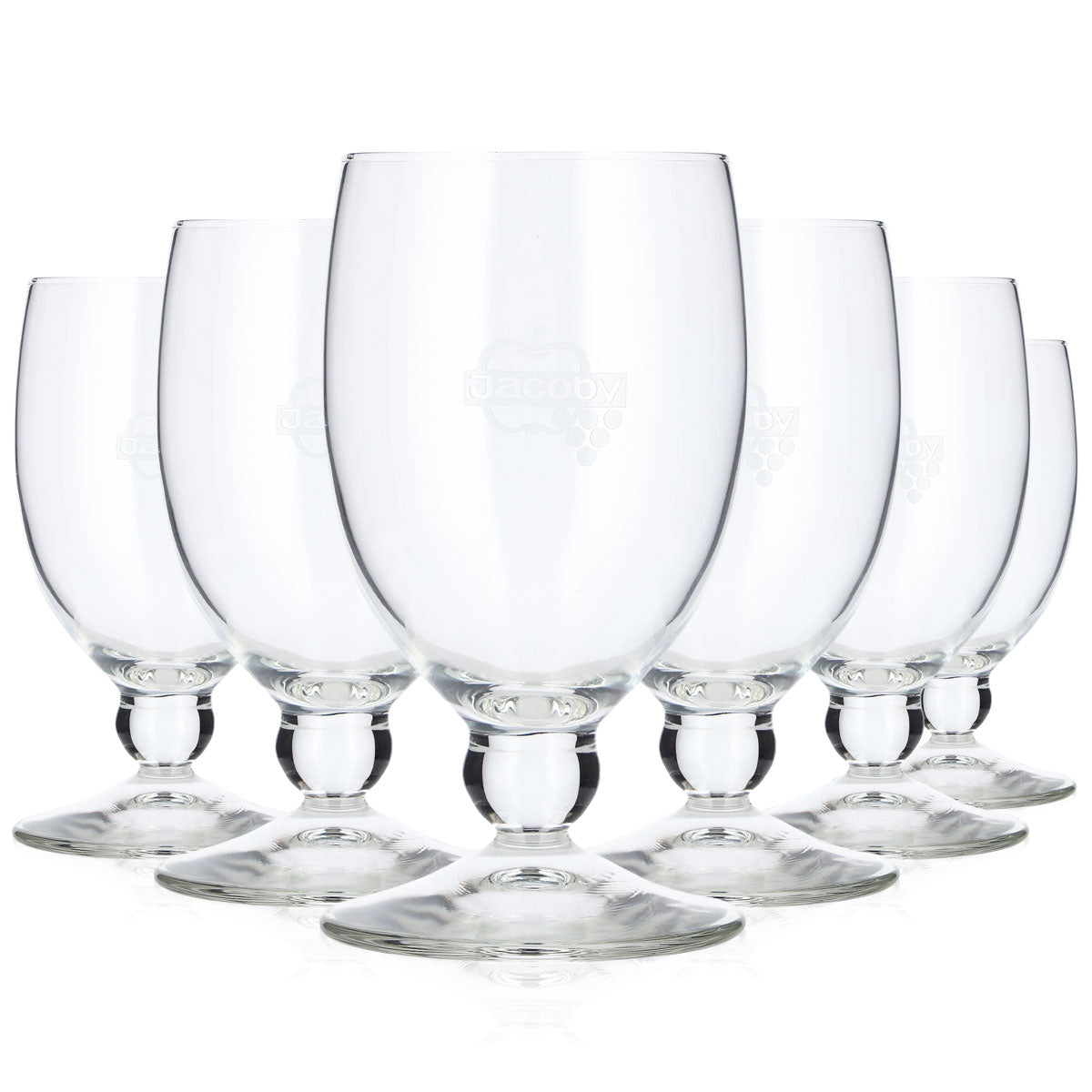 6 Rastal Water Glasses, 0.2 L, Tulip Shape, Jacoby Apple Logo, Beer Glass, Goblet