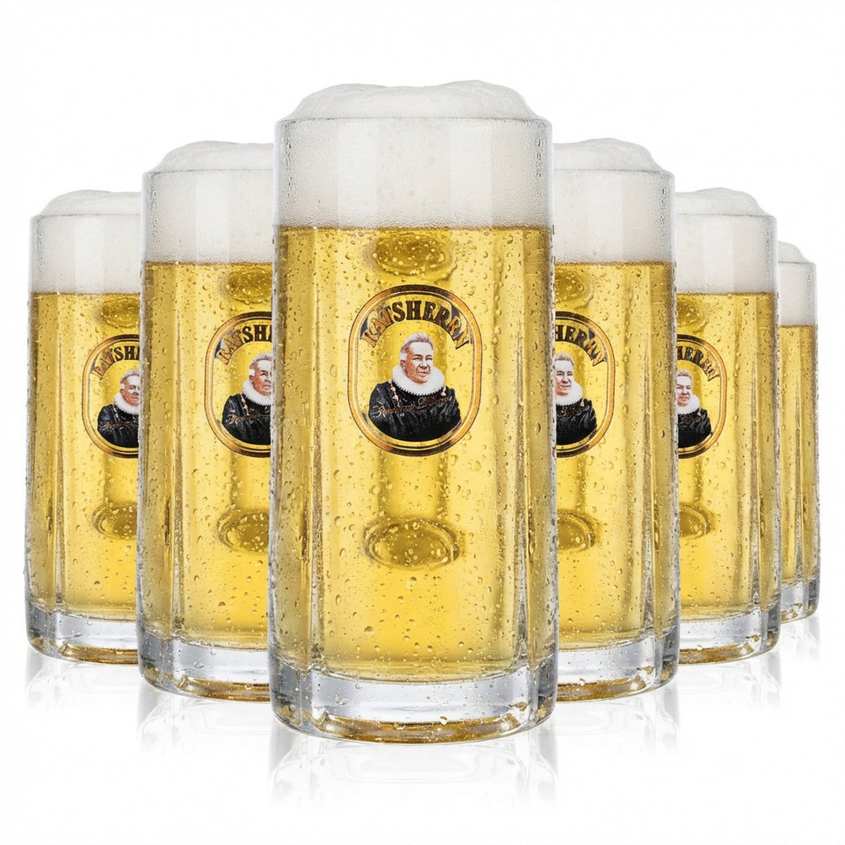 6x Ratsherrn beer beer glass beer mug glasses beer stein 0.3l old design