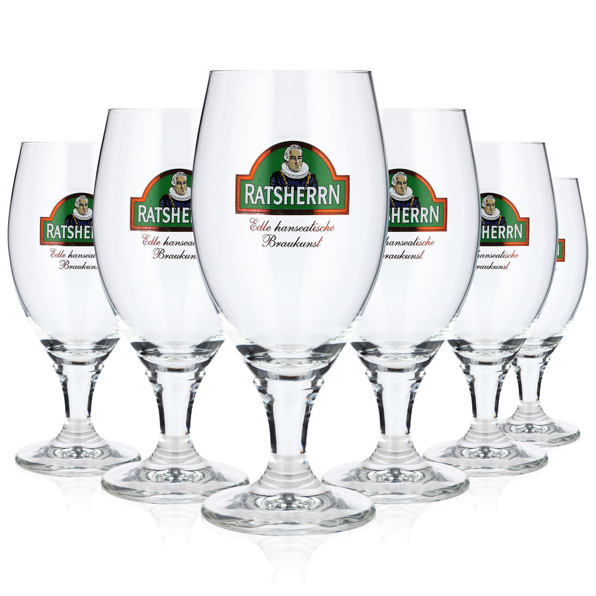 6x Ratsherrn Beer Glasses, 0.25 L, Tulip-Shaped, Deister Ritzenhoff Pint (Set of 6)