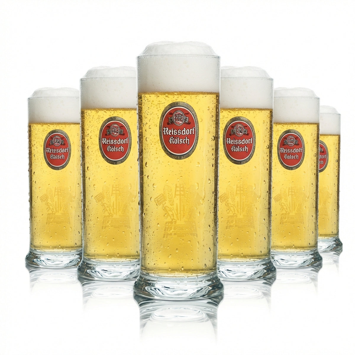 6x Reissdorf Beer Glass 0.4l Kölsch Mug Cologne Kölsch Glass Brewer