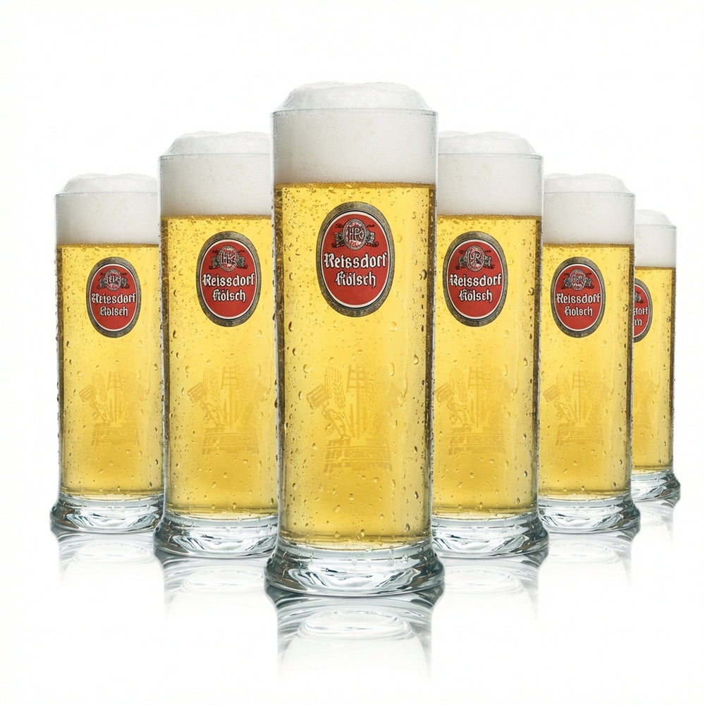 6x Reissdorf Beer Glass 0.4l Kölsch Mug Cologne Kölsch Glass Brewer
