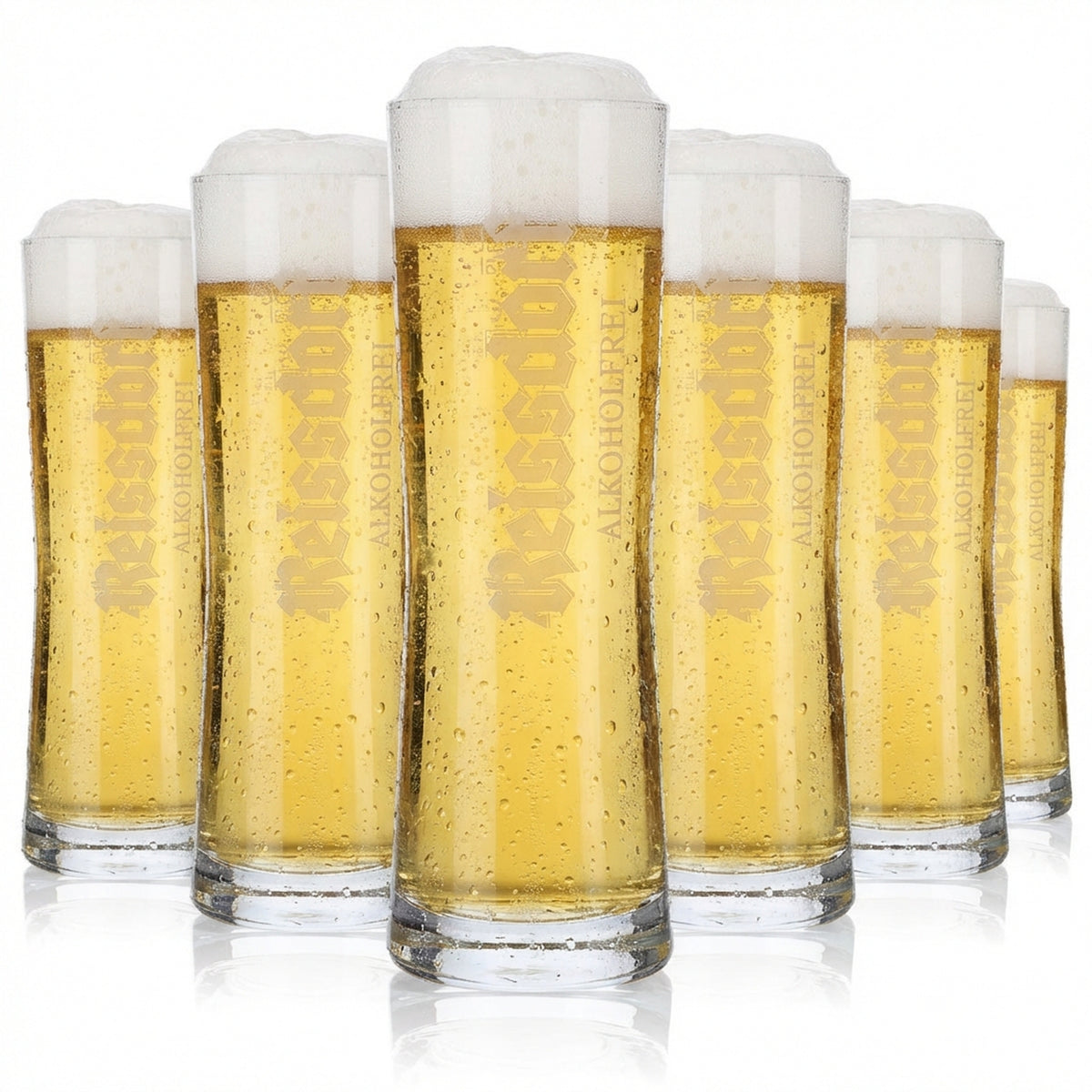 6x Reissdorf Beer Glass Non-Alcoholic 0.25 Glasses Mug Logo Satin Finish Bar