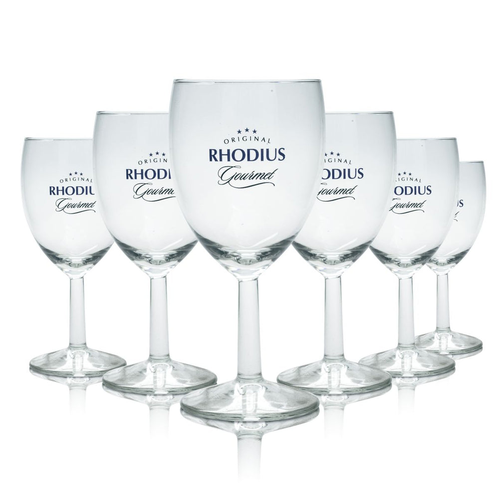6x Rhodius Glass 0.2l Gourmet Goblet Glass Mineral Water Sparkling Juice Glasses Set