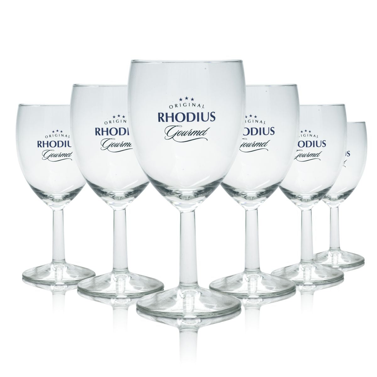 6x Rhodius Glass 0.2l Gourmet Goblet Glass Mineral Water Sparkling Juice Glasses Set