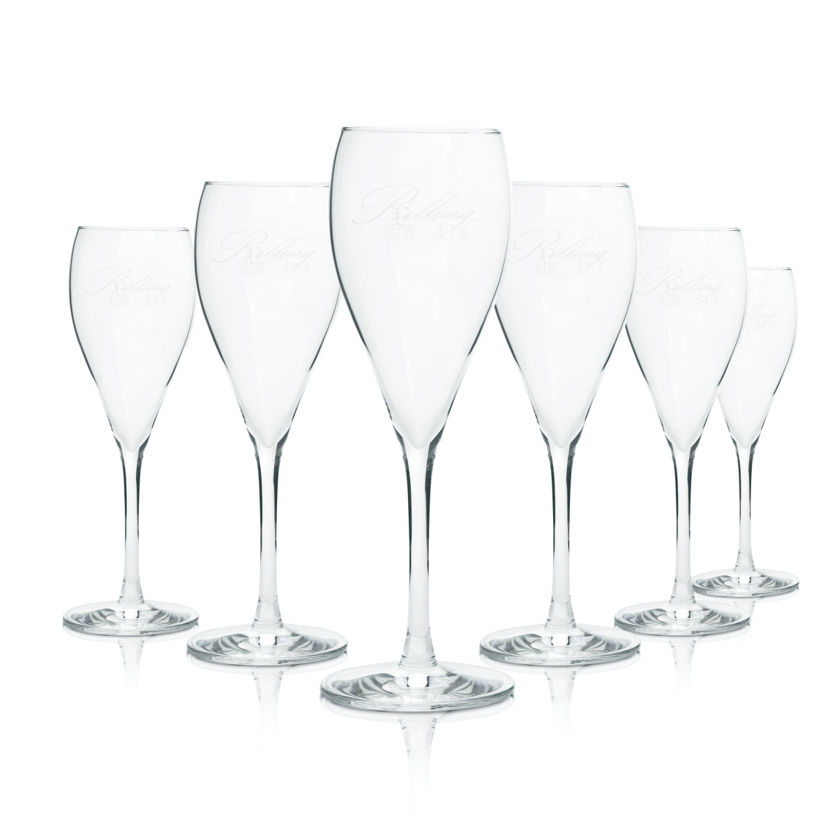 6x Rilling glass 0.2l sparkling wine flute glasses Secco champagne calibrated catering