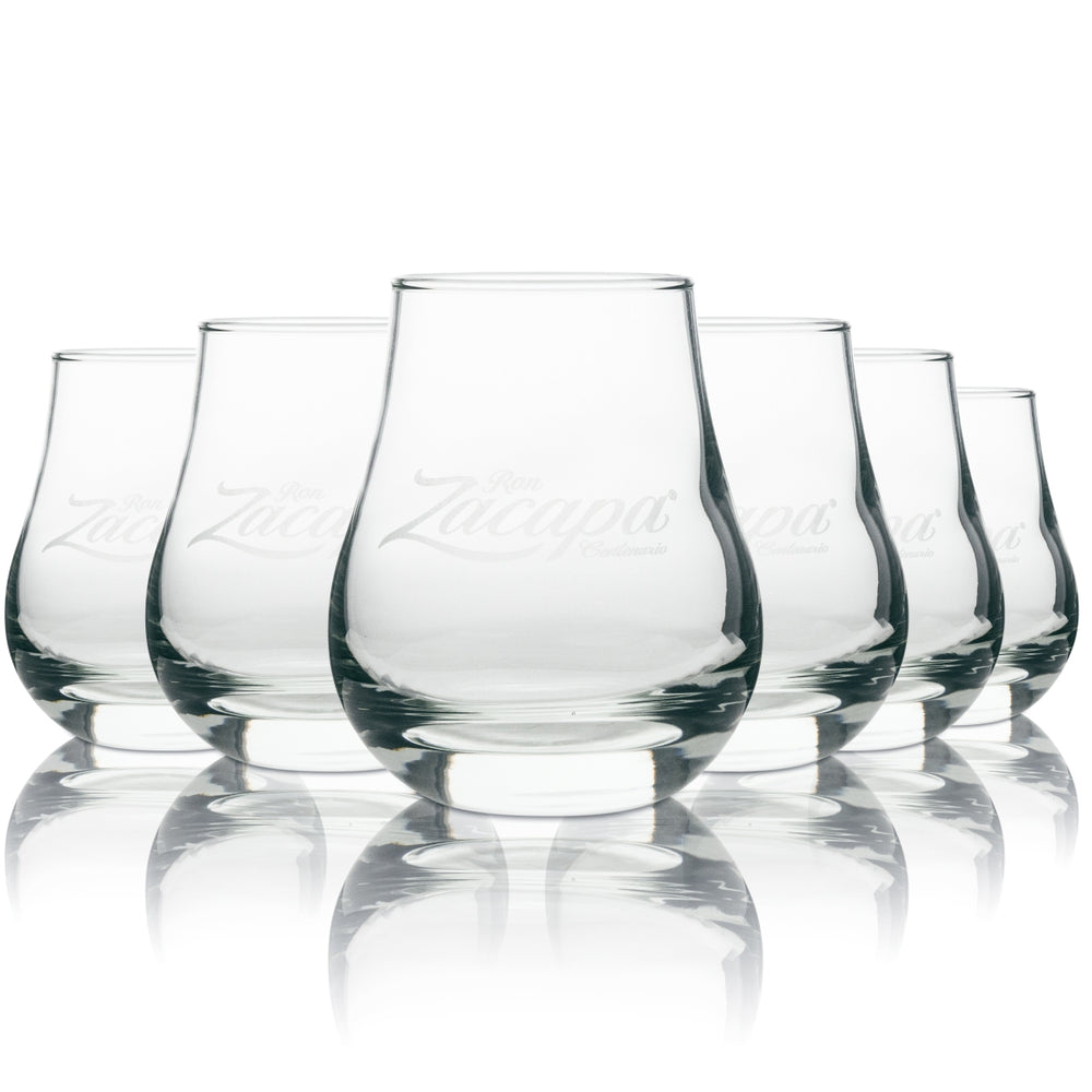 6x Ron Zacapa Spey Tumbler Glasses 0.25l - Premium Rum Whiskey Cocktail Glass Set