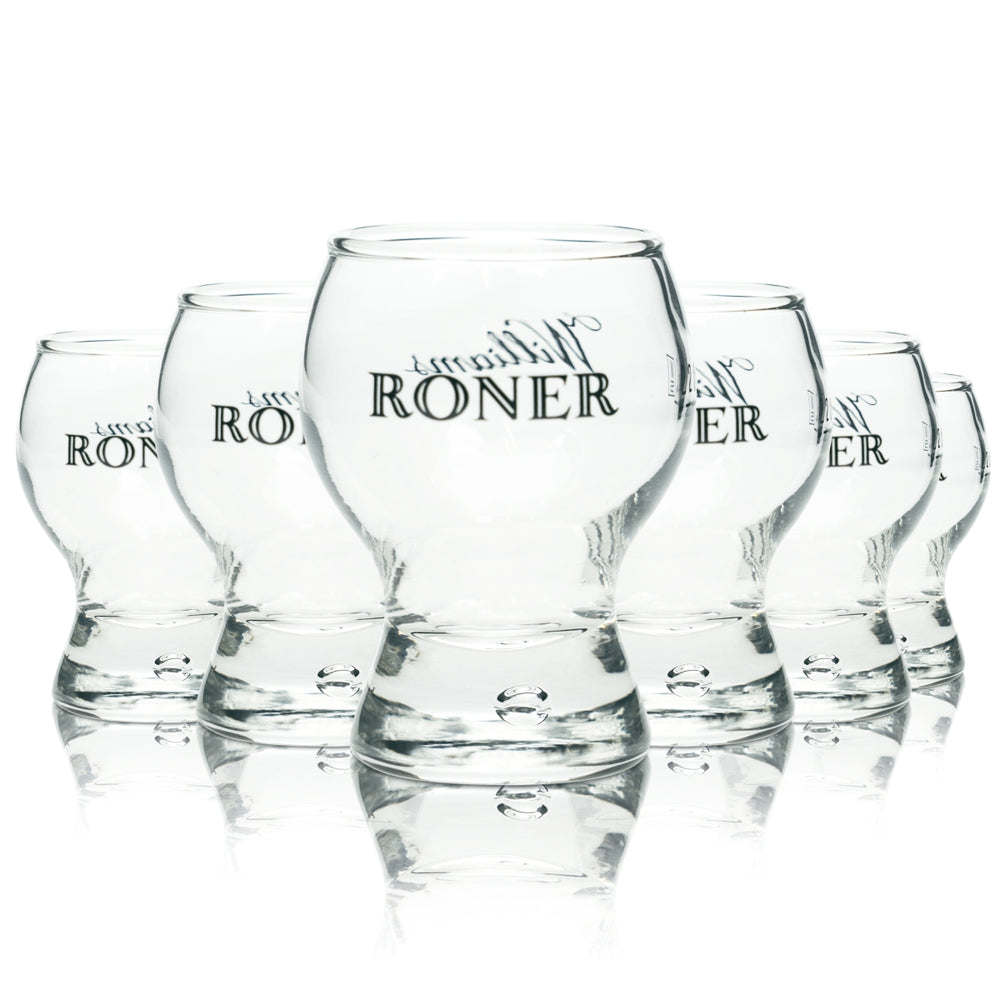 6x Roner liqueur glass 2cl schnapps shot short tasting Williams pear glasses stamper