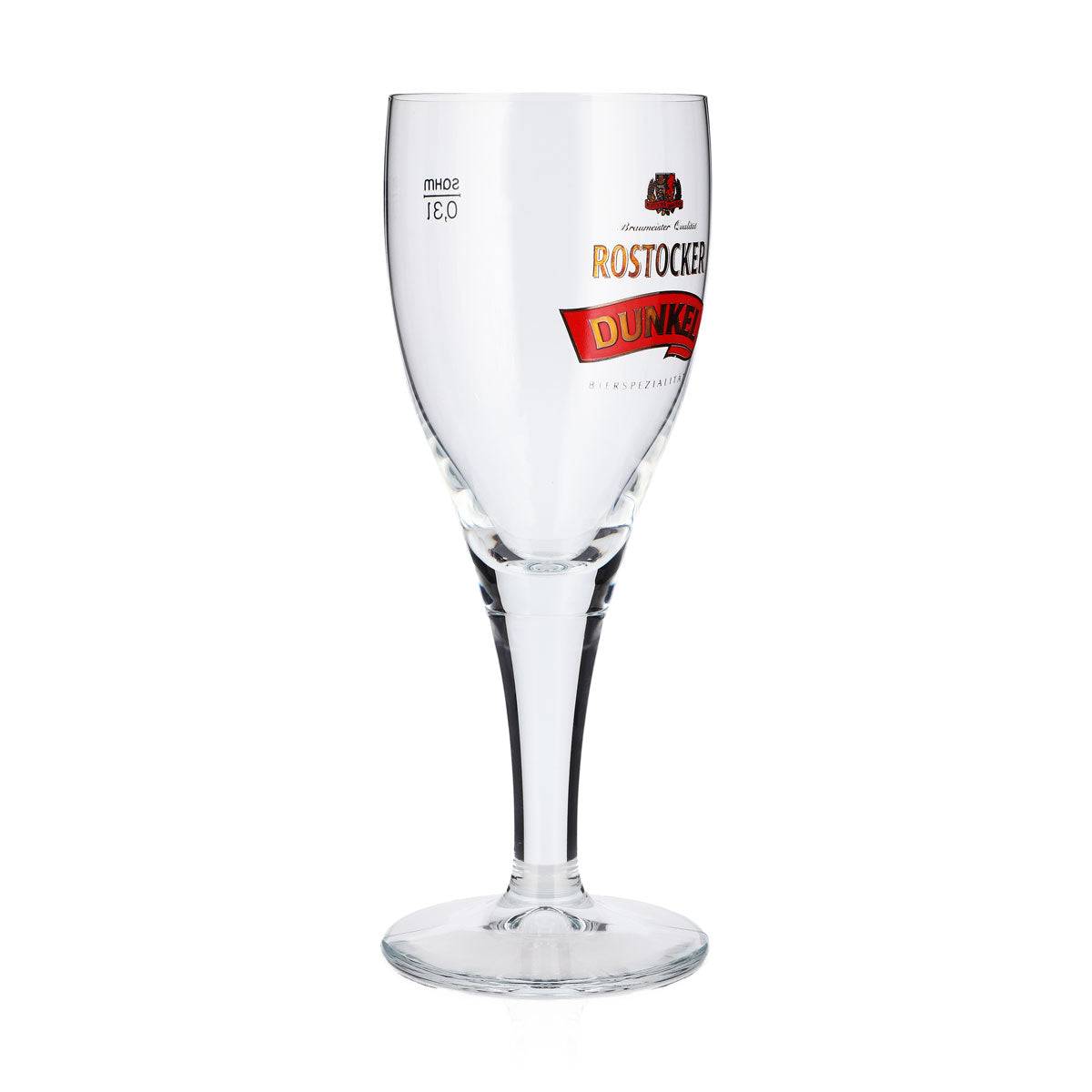 6 Rostock Beer Glasses, 0.3 L, Goblet-Shaped, Dark Red Logo, Sahm – View 3