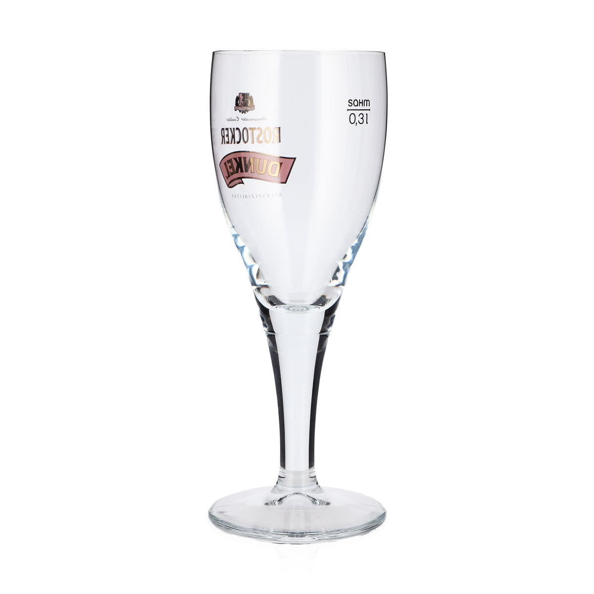 6 Rostock Beer Glasses, 0.3 L, Goblet-Shaped, Dark Red Logo, Sahm – View 4