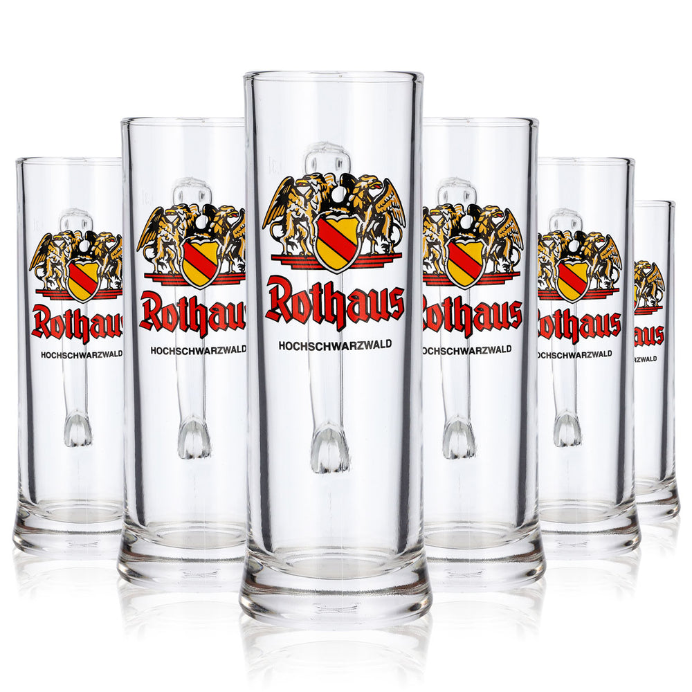 6 Rothaus Beer Glasses, 0.3 L, High Black Forest RC