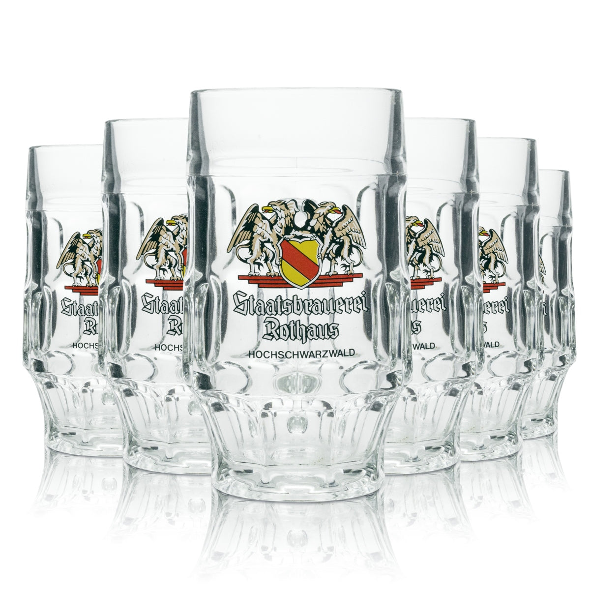 6x Rothaus beer glass 0.5l mug Rastal