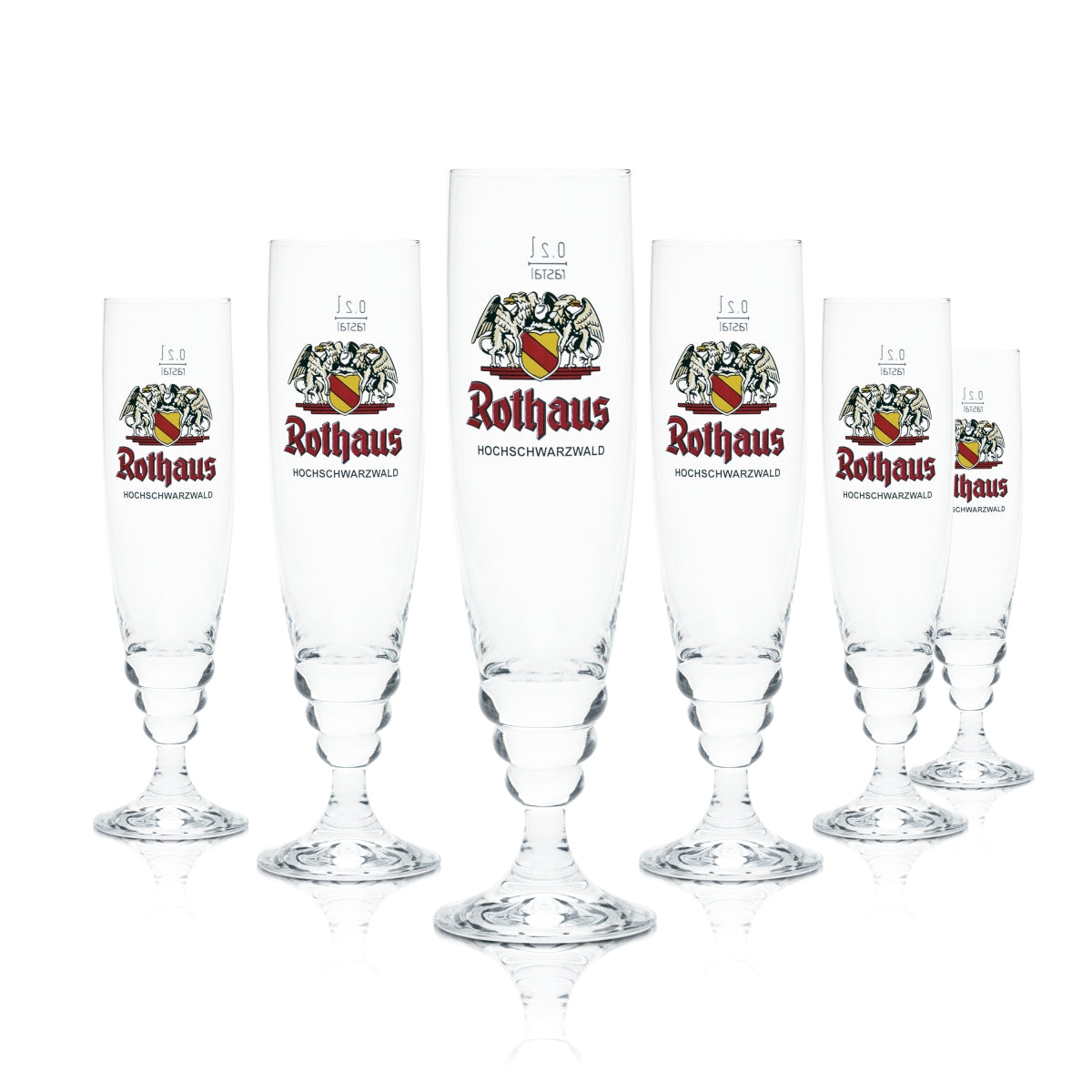 6x Rothaus beer glass 0.2l eldes trophy glass pilsner glass set calibrated for catering