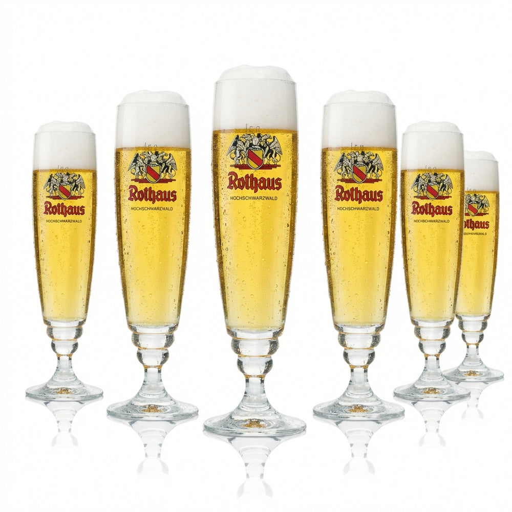 6x Rothaus beer glass 0.3l elegant goblet glass pilsner glass set calibrated for catering