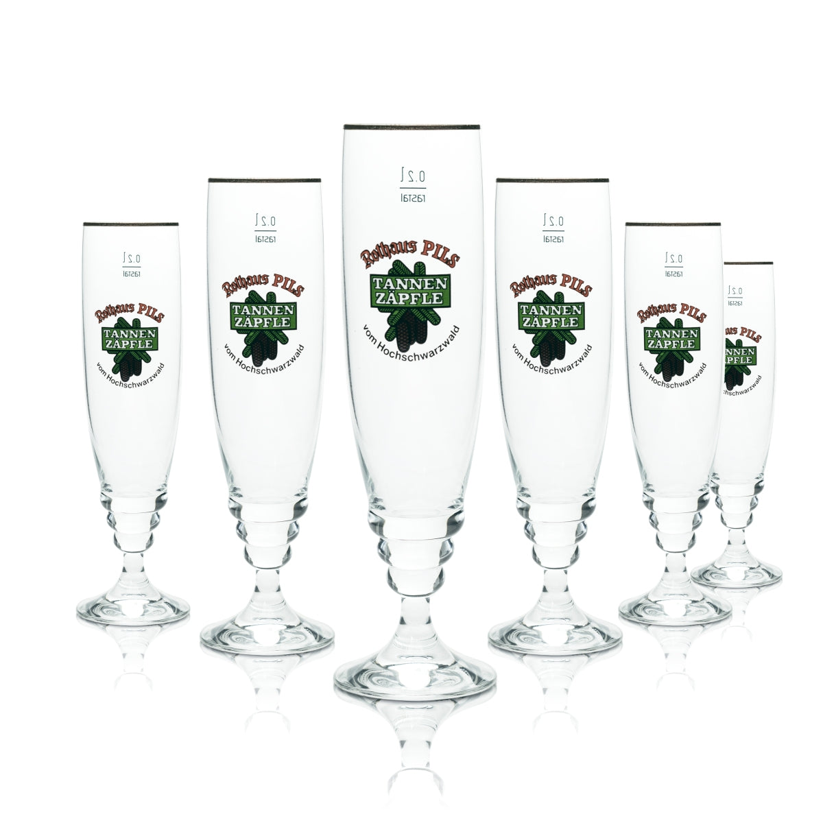 6x Rothaus Glass 0.2l Exclusive Tannenzäpfle Beer Trophy Glass Set State Brewery Baden – View 3