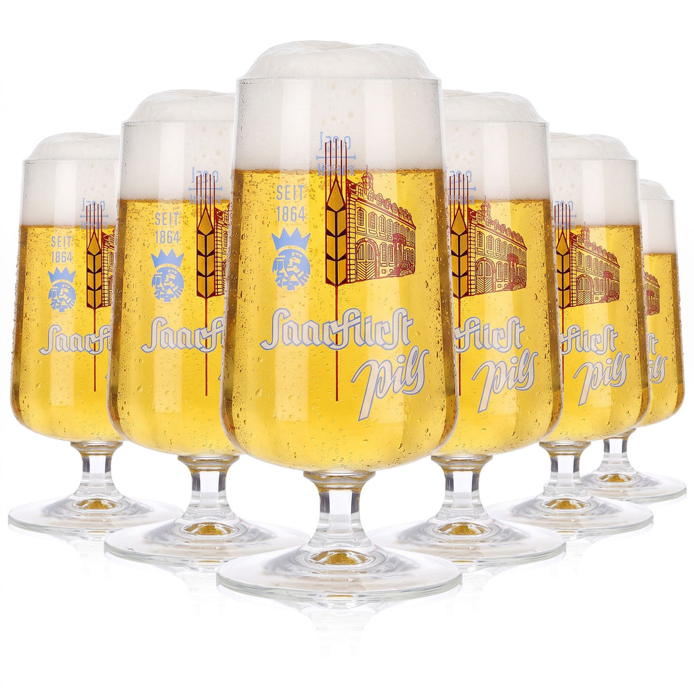 6 Saarfürst Beer Glasses, 0.25 L Goblet (Set of 6)