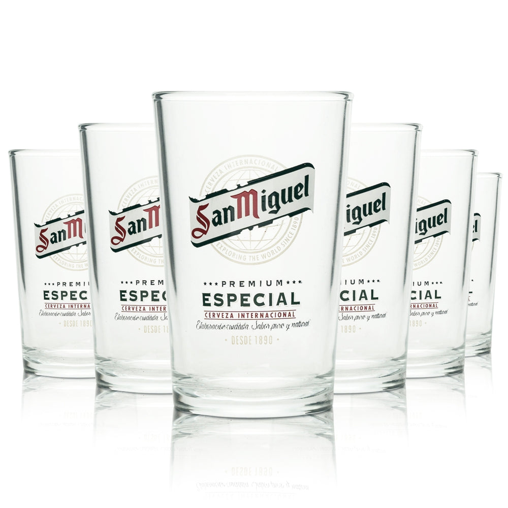 6x San Miguel Beer Glass 0.2l Cup Especial Beer Glasses Espresso Cervaza Tumbler