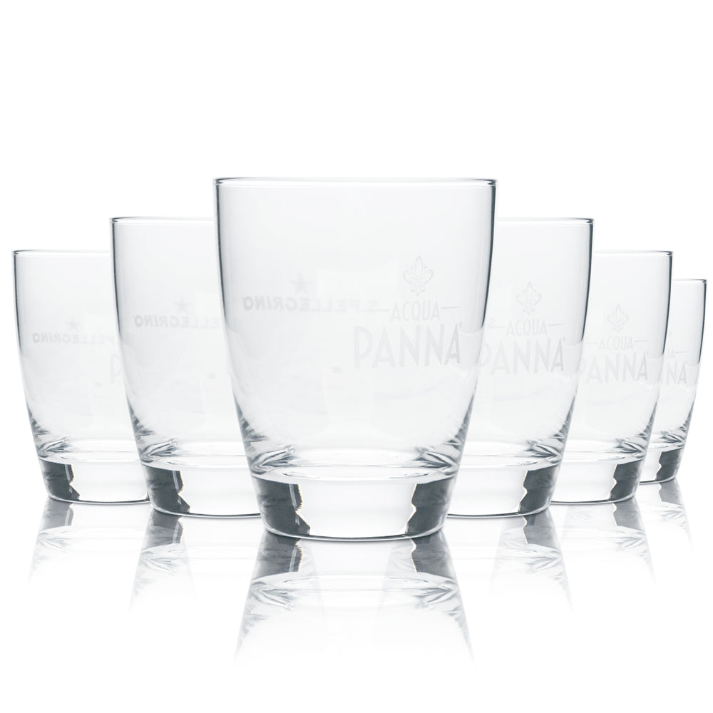 6x San Pellegrino water glass 0.3l tumbler cup Acqua Pana glasses Gastro Bar IT