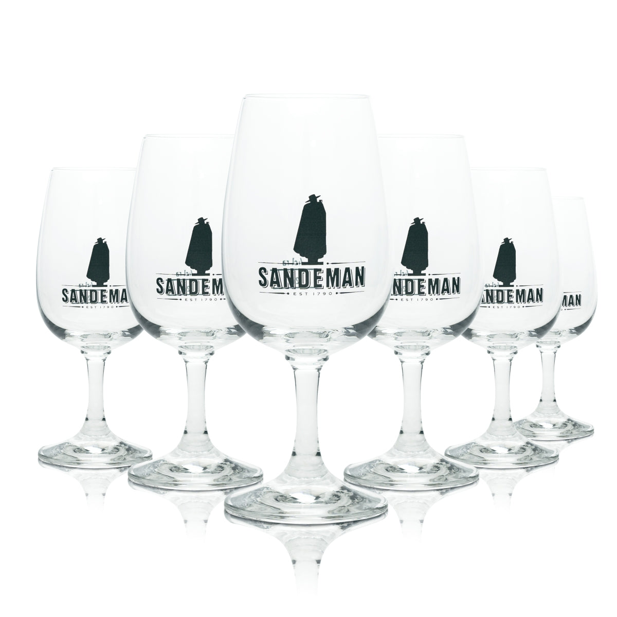 6x Sandeman Sherry Port Wine Glass Logo 200ml Tasting Sommelier Nosing Glasses