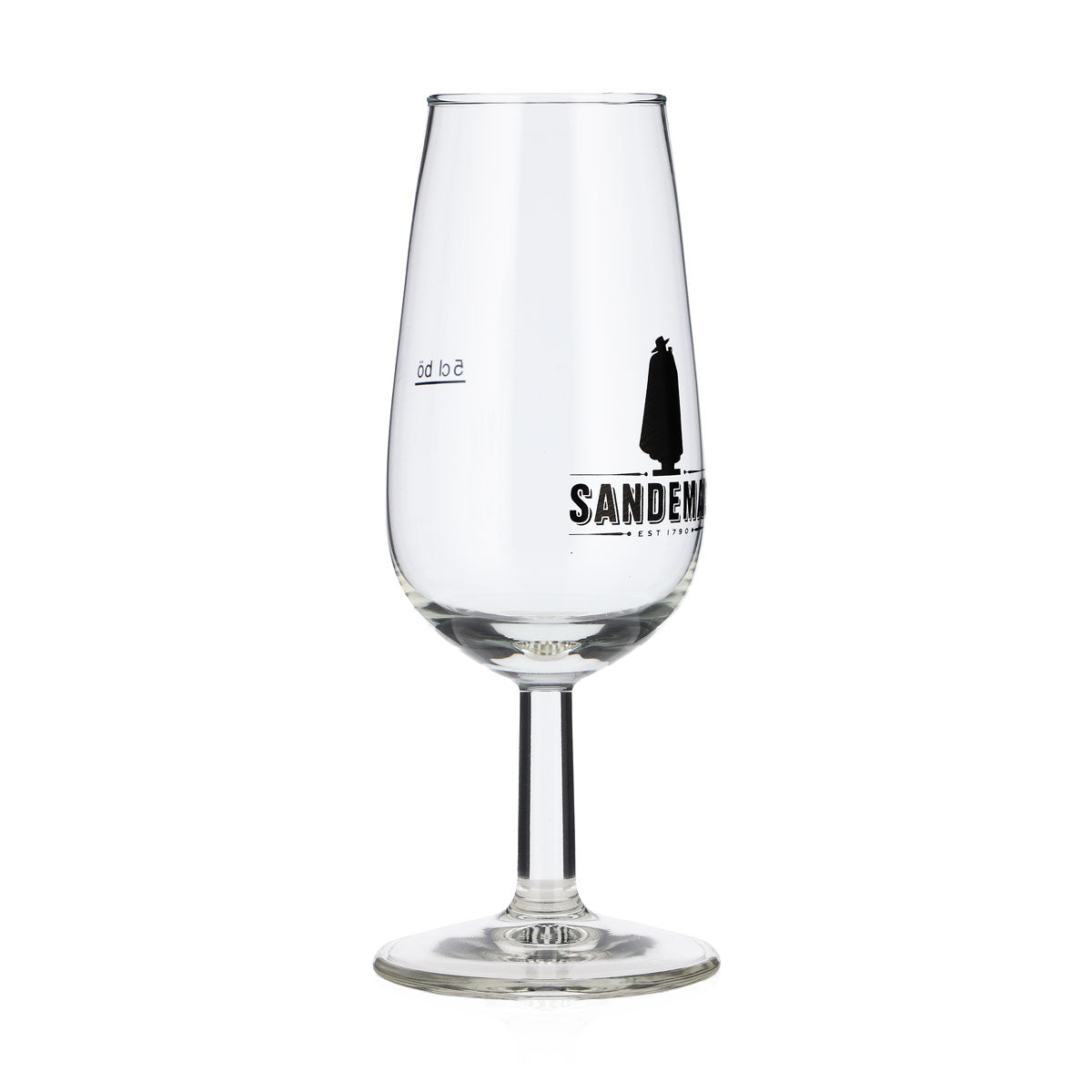 6 Sandeman Wine Glasses, 5 cl, Tatsingglas Logo, Black (Set of 6) – View 2