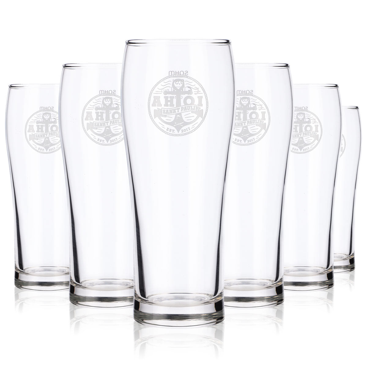 6x Sankt Pauli beer glasses, 0.3 l, Ahoi Willi mug glasses, Reeperbahn Kiez Kneipe set – View 2