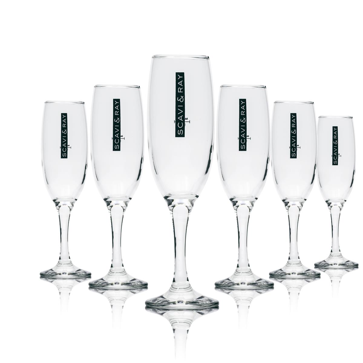 6x Scavi & Ray sparkling wine glass, long, thick glass