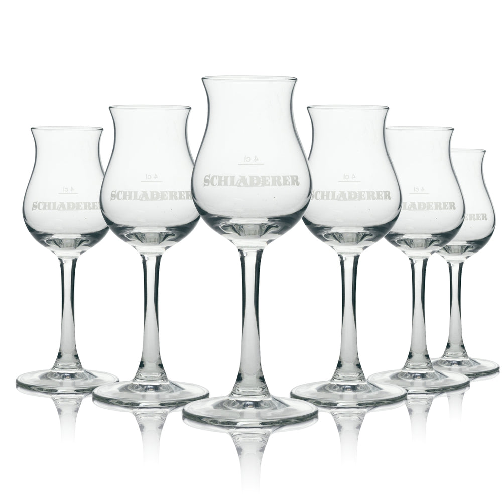6x Schladerer Schnapps Glass Goblet 2/4cl
