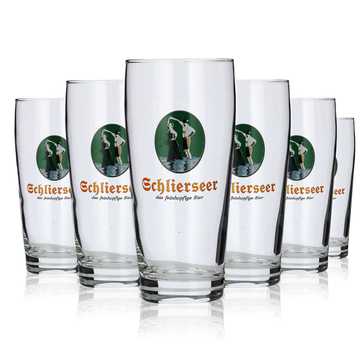 6x Schlierseer glass 0.25l Willibecher Kindl wheat beer glasses set, Bavarian brewery – View 5