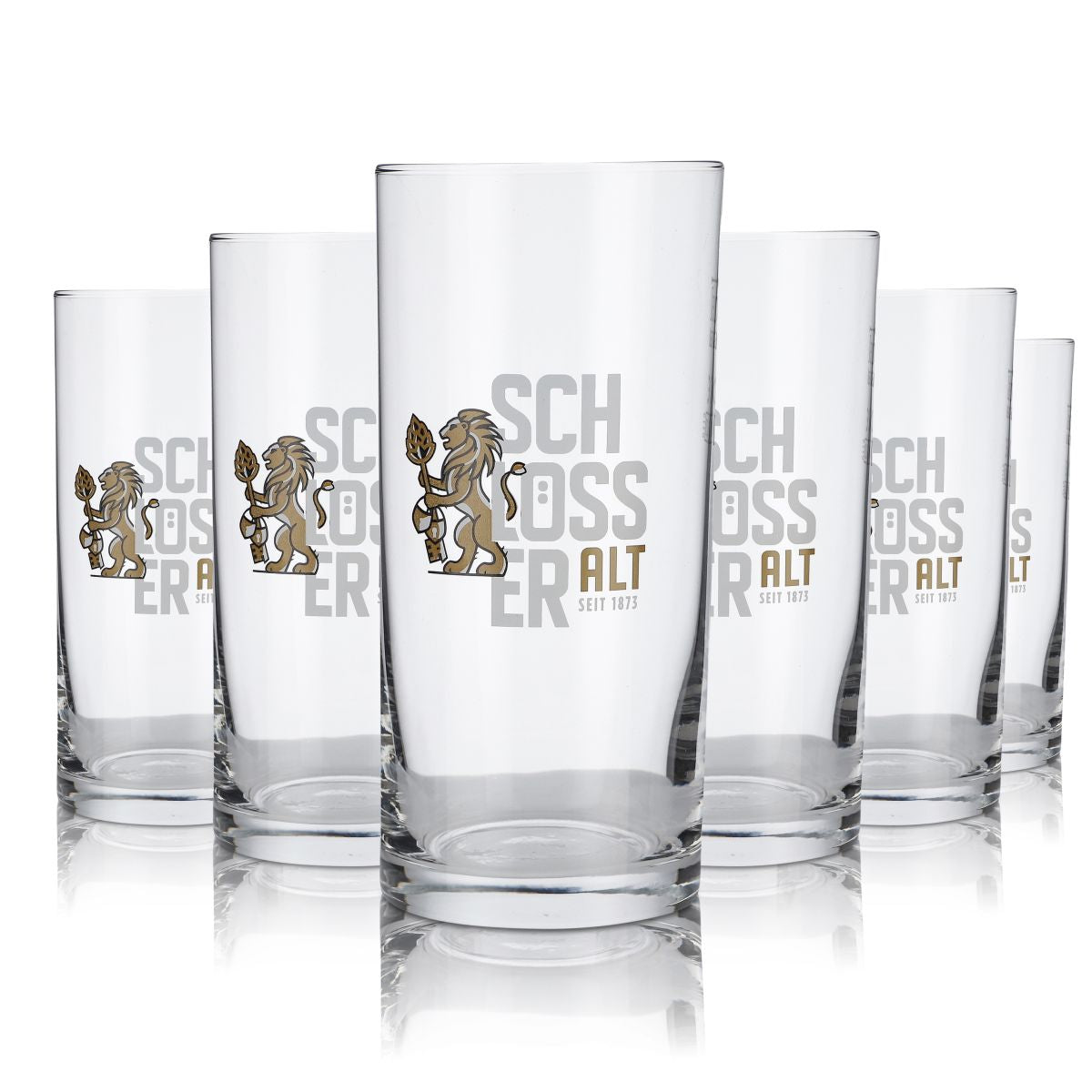 6x Schlösser Alt glass 0,25l Alt beer mug bar glasses set brewery Kölsch