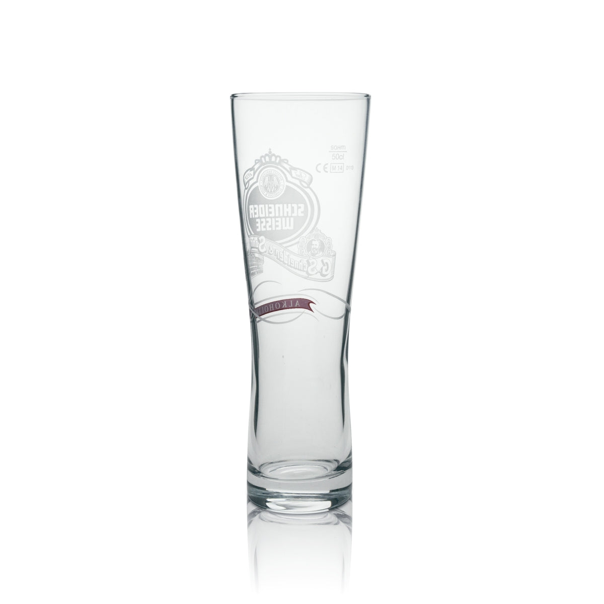6x Schneider Weisse Beer Glass Wheat Beer Non-Alcoholic Red Lettering Across 0.5l Sahm – View 3