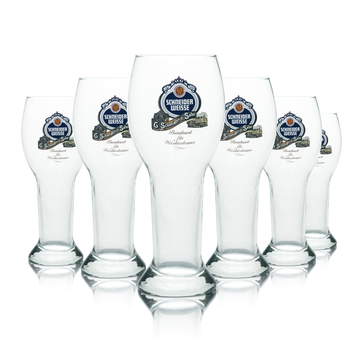 6x Schneider Weisse Glass 0.5l Wheat Beer Yeast Wheat Glasses Brewery Gastro