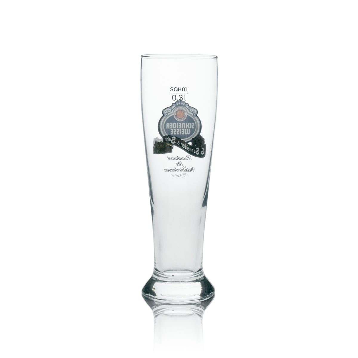 6x Schneider Weisse wheat beer glasses, 0.3 l, yeast crystal wheat glasses, calibrated, catering – View 3