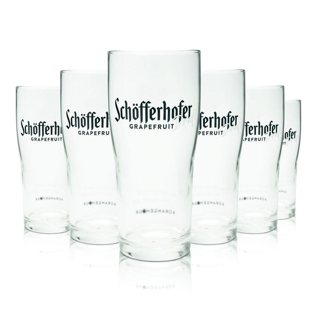 6x Schöfferhofer Beer Glass 0.4l Grapefruit Draft Highball Willi Mug Glass Set
