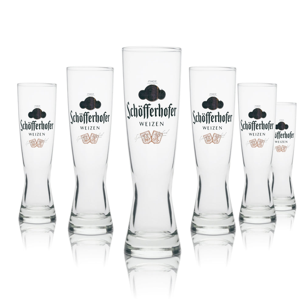 6x Schöfferhofer wheat beer glass 0.3l yeast crystal wheat glasses calibrated for catering