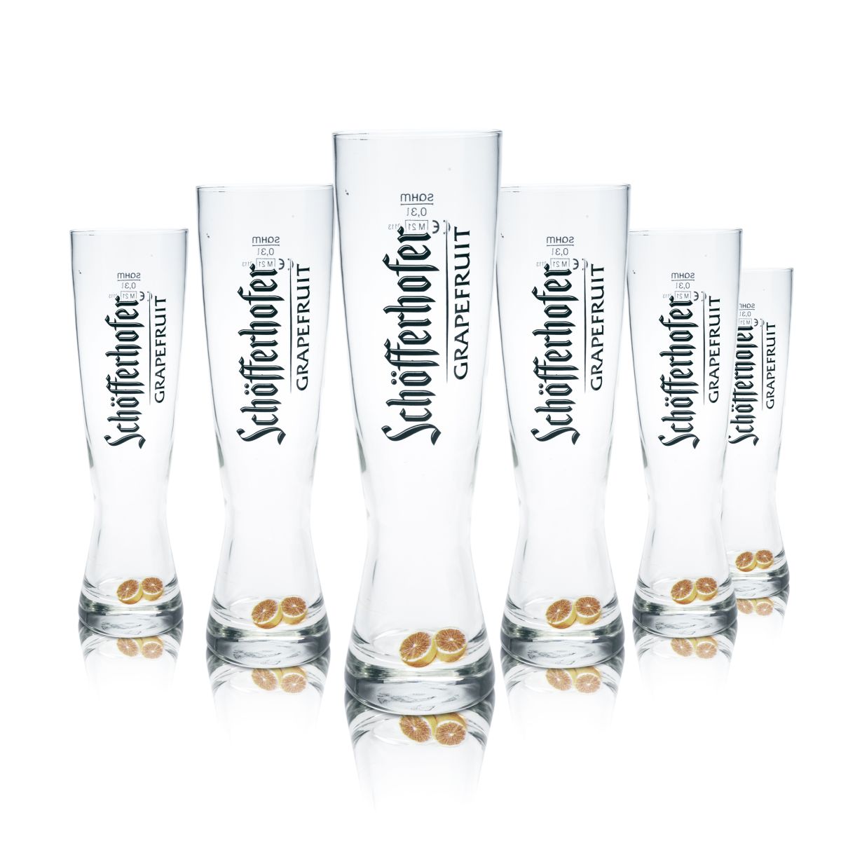 6x Schöfferhofer wheat beer glass 0.3l Hefeweizen glass set Grapefruit Gastro Oak