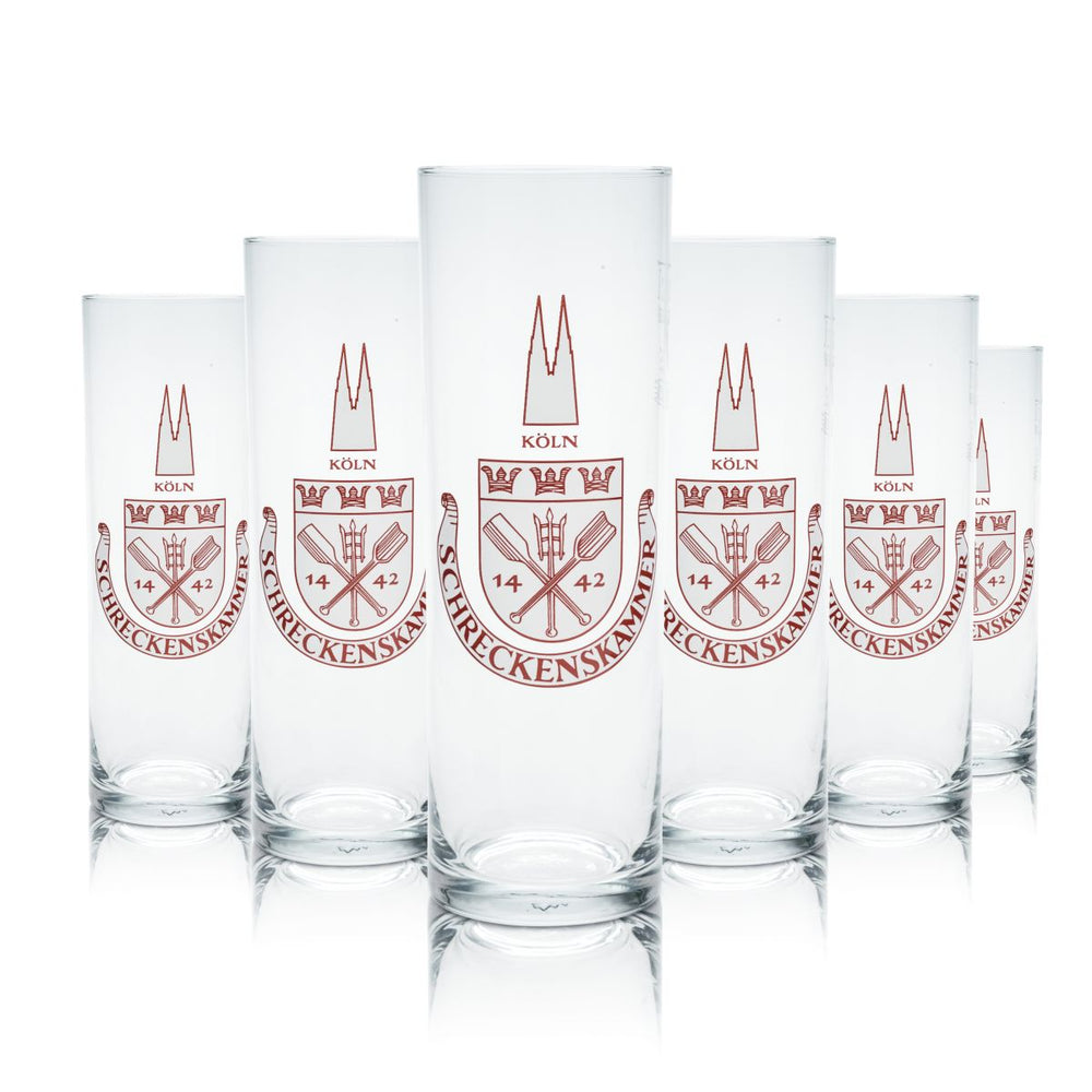 6x Schreckenskammer glass 0.2 l Kölsch glass Kölsch mug Altbier glasses set Rare