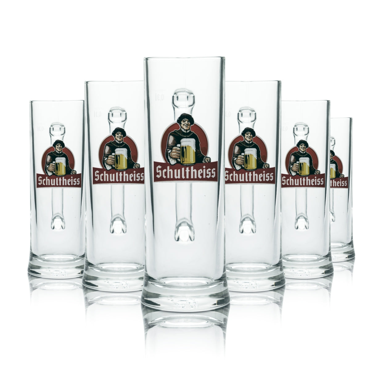 6x Schultheiss glass 0.3l beer mug glasses Pilsener Kindl Brewery Gastro Calibrated