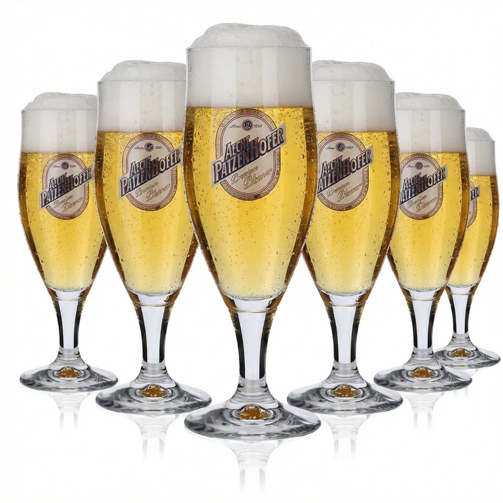 6x Schultheiss Glass 0.3l Lager Glasses Aecht Patzenhofer Beer Glass Trophy