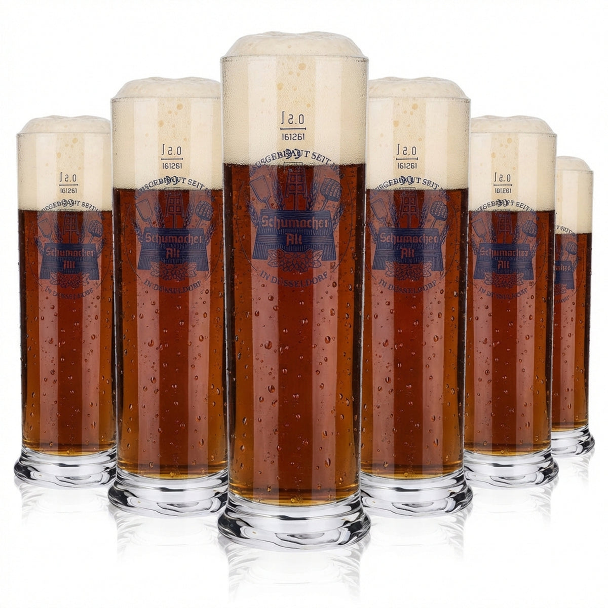 6x Schumacher Beer Glass Altbier Glasses Glasses 0.5l Bar Düsseldorf