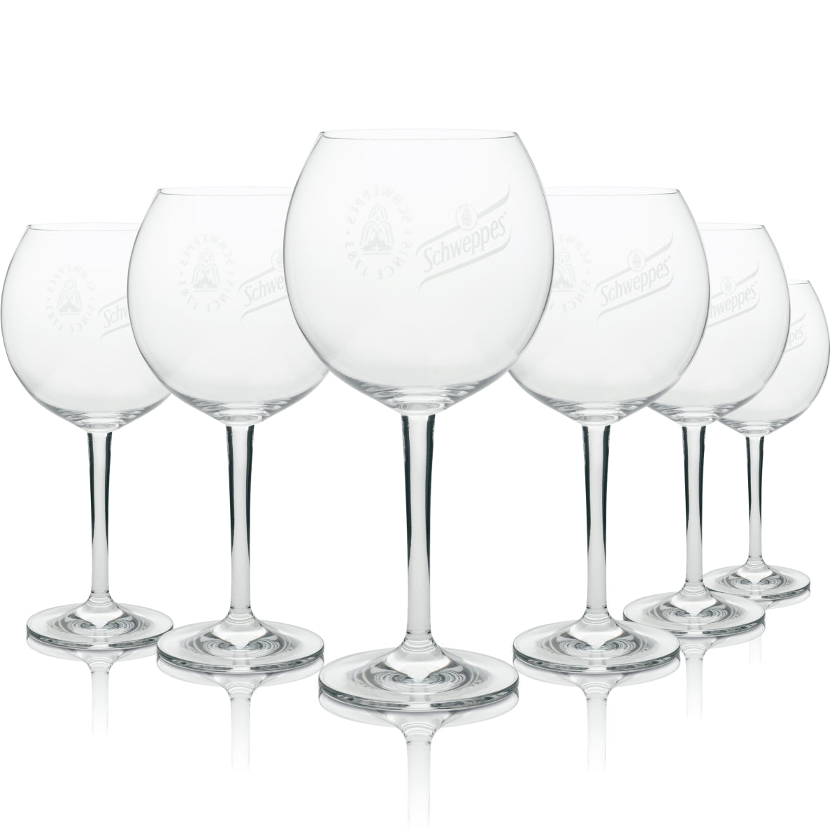 6x Schweppes soft drink glass balloon glass Ritzenhoff
