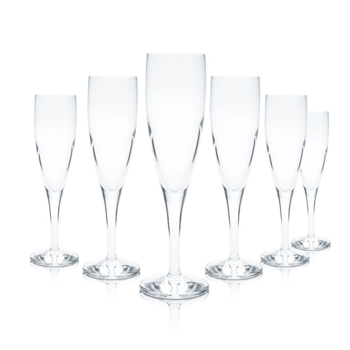 6x Champagne flute Champagne glass 0.1l Goblet Sparkling wine glasses Set Gastro Calibrated