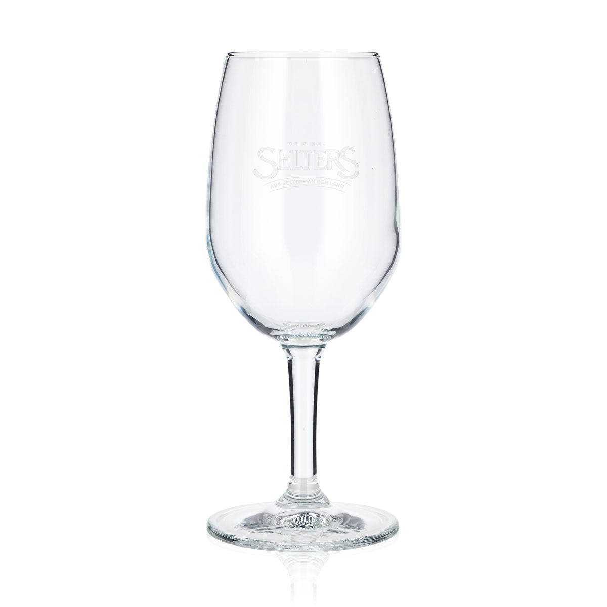 6x Selters Water Glass, 0.3 L, Goblet, Relief, White Logo (Set of 6) – View 2