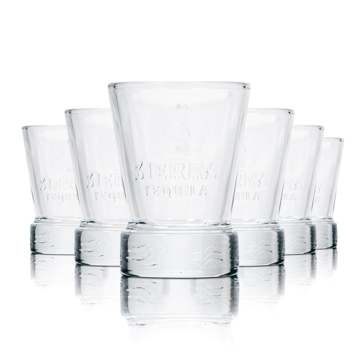 6x Sierra Tequila Shot Glass with Relief